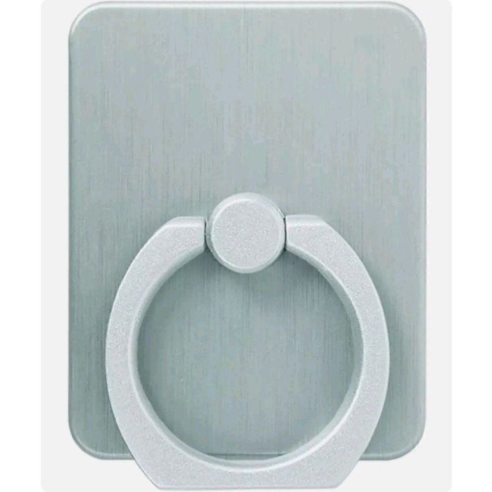 Cell Phone Kickstand & Ring Holder Metallic Silver Rotating Kickstand NEW